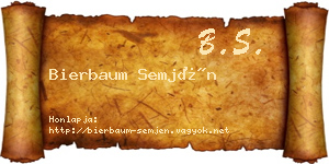 Bierbaum Semjén névjegykártya
